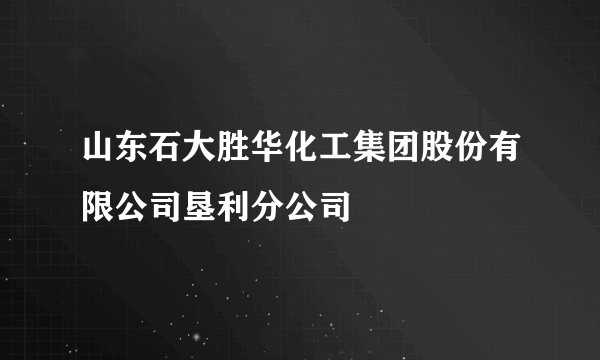 山东石大胜华化工集团股份有限公司垦利分公司