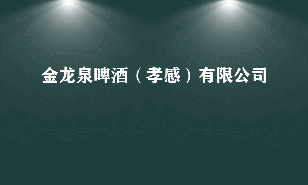 金龙泉啤酒（孝感）有限公司