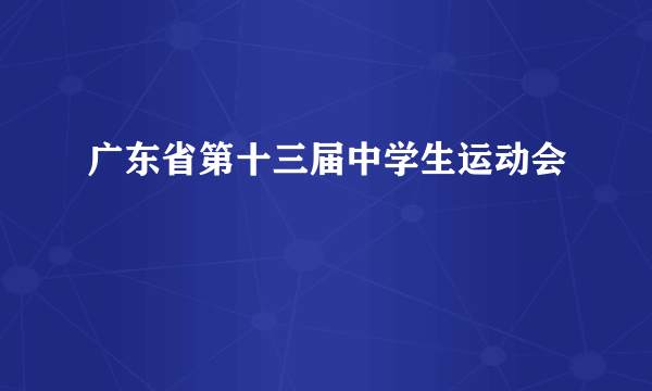 广东省第十三届中学生运动会