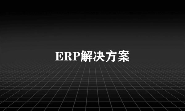 ERP解决方案