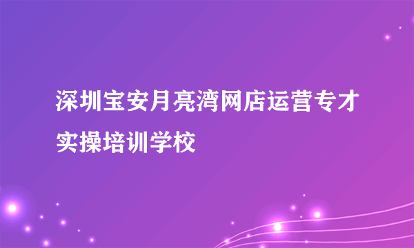 深圳宝安月亮湾网店运营专才实操培训学校