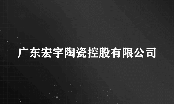 广东宏宇陶瓷控股有限公司