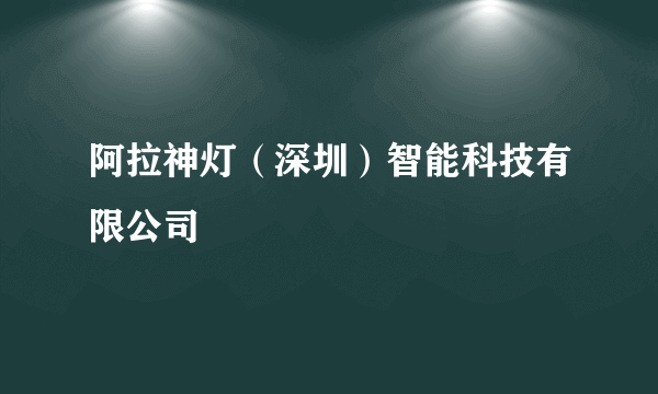 阿拉神灯（深圳）智能科技有限公司