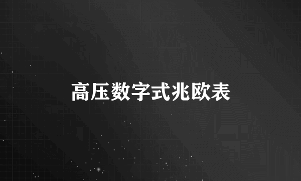 高压数字式兆欧表