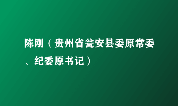 陈刚（贵州省瓮安县委原常委、纪委原书记）