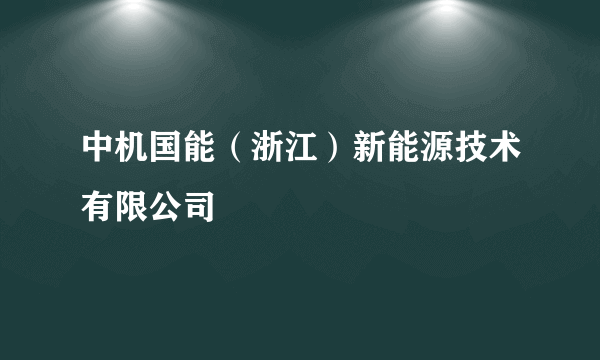 中机国能（浙江）新能源技术有限公司