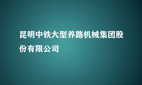 昆明中铁大型养路机械集团股份有限公司