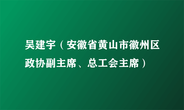 吴建宇（安徽省黄山市徽州区政协副主席、总工会主席）