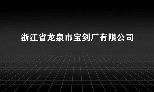 浙江省龙泉市宝剑厂有限公司