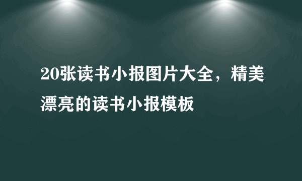 20张读书小报图片大全，精美漂亮的读书小报模板