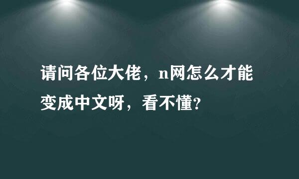 请问各位大佬，n网怎么才能变成中文呀，看不懂？