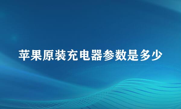 苹果原装充电器参数是多少