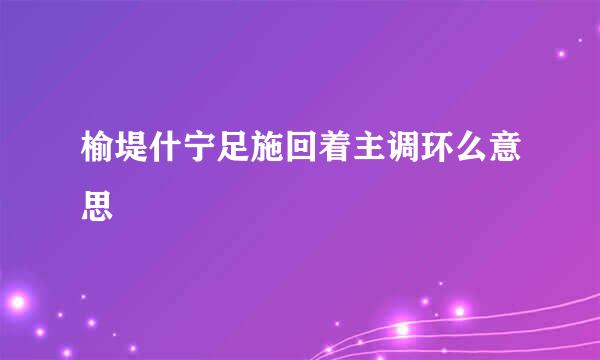 榆堤什宁足施回着主调环么意思