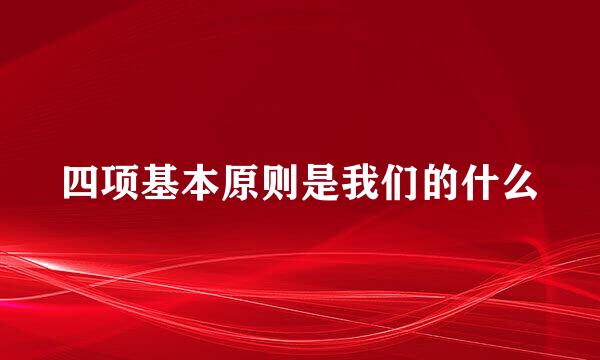 四项基本原则是我们的什么