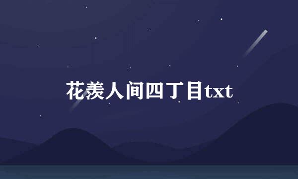 花羡人间四丁目txt