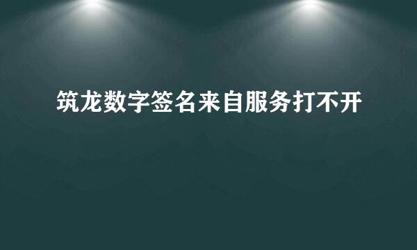 筑龙数字签名来自服务打不开