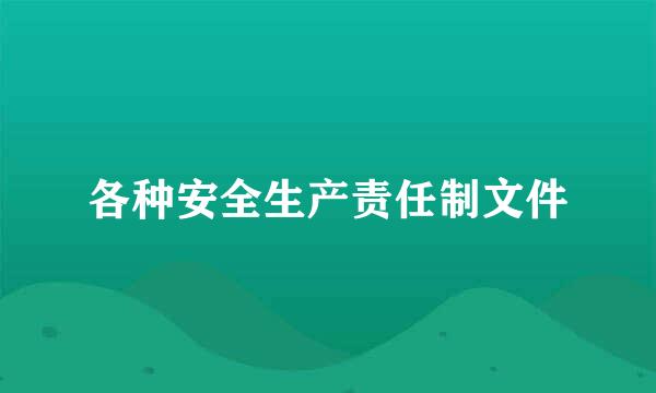 各种安全生产责任制文件