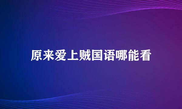 原来爱上贼国语哪能看