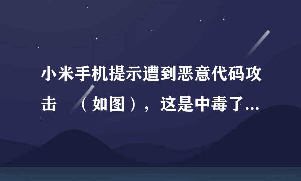 小米手机提示遭到恶意代码攻击 （如图），这是中毒了，还是本身就是病毒啊！求完烟雷高人指点，急急，万分感激