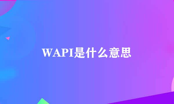 WAPI是什么意思