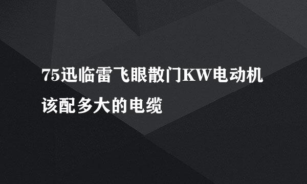 75迅临雷飞眼散门KW电动机该配多大的电缆