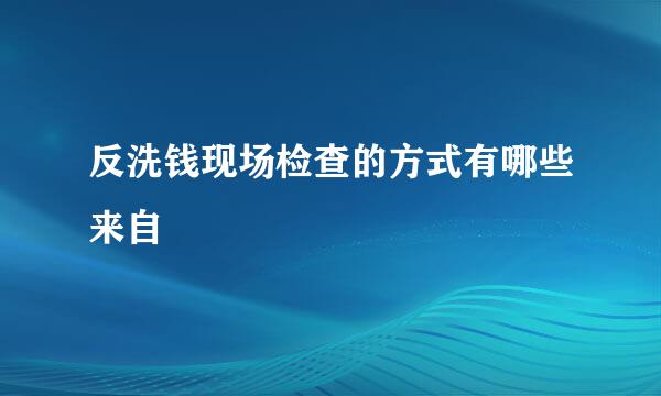 反洗钱现场检查的方式有哪些来自