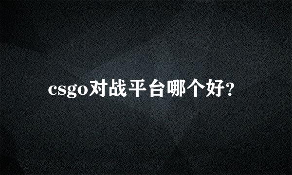 csgo对战平台哪个好？