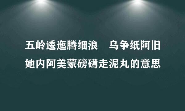 五岭逶迤腾细浪 乌争纸阿旧她内阿美蒙磅礴走泥丸的意思