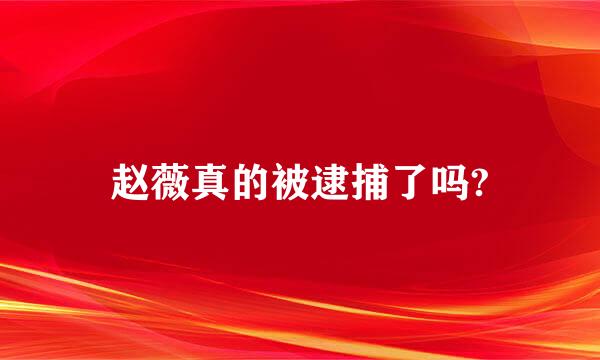 赵薇真的被逮捕了吗?