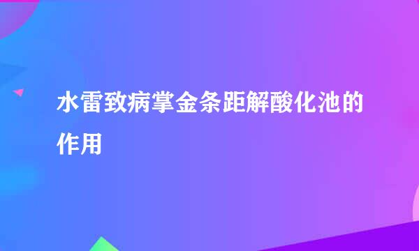 水雷致病掌金条距解酸化池的作用