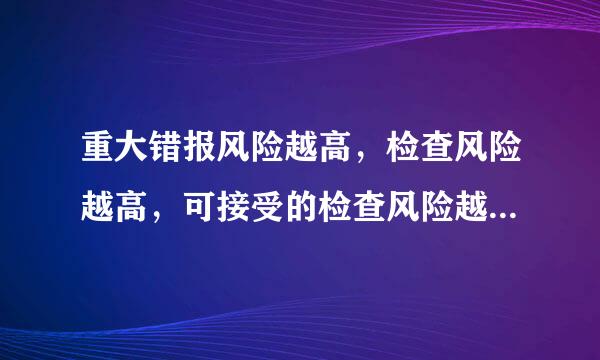 重大错报风险越高，检查风险越高，可接受的检查风险越低，这样理解正不正确？