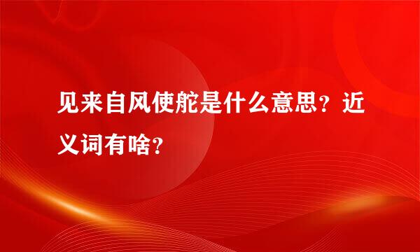 见来自风使舵是什么意思？近义词有啥？