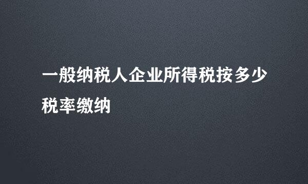 一般纳税人企业所得税按多少税率缴纳