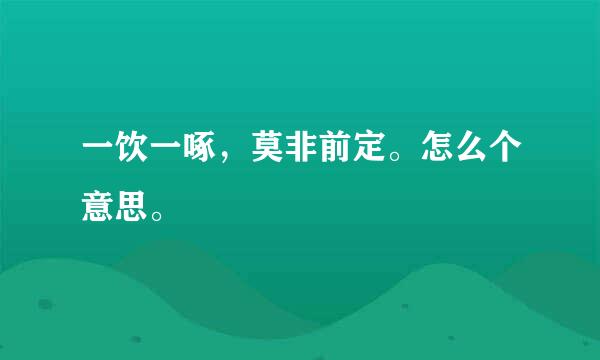 一饮一啄，莫非前定。怎么个意思。