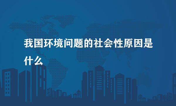 我国环境问题的社会性原因是什么