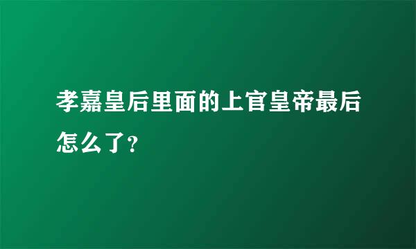 孝嘉皇后里面的上官皇帝最后怎么了？