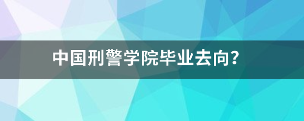 中国刑警学院毕业去向？