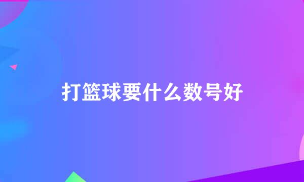 打篮球要什么数号好