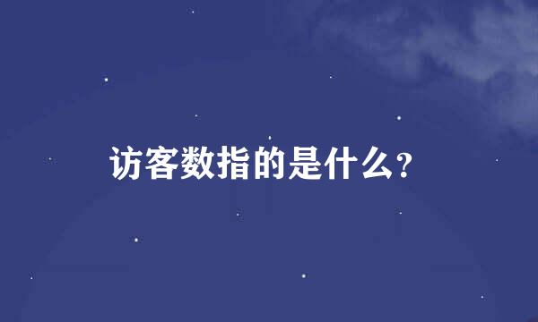 访客数指的是什么？