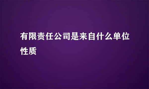 有限责任公司是来自什么单位性质