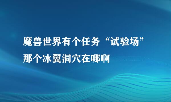 魔兽世界有个任务“试验场”那个冰翼洞穴在哪啊