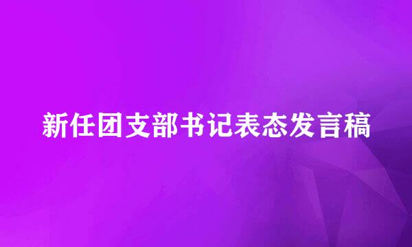 新任团支部书记表态发言稿