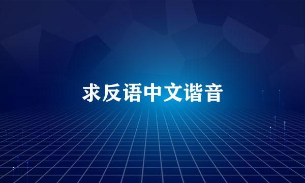 求反语中文谐音