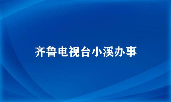 齐鲁电视台小溪办事