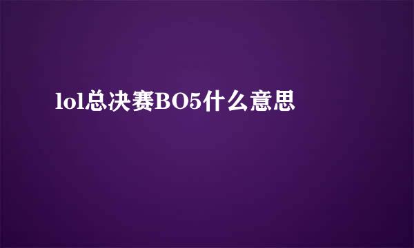 lol总决赛BO5什么意思