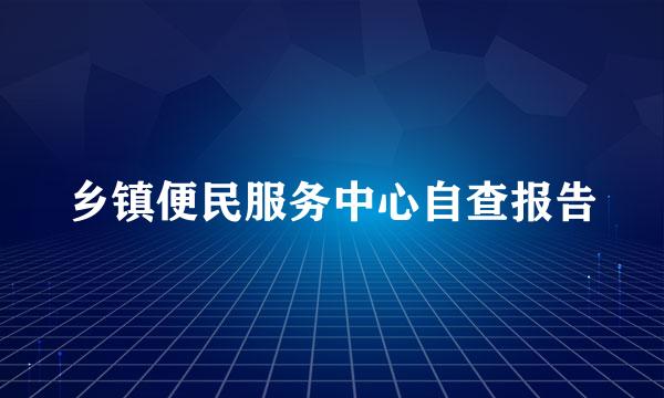 乡镇便民服务中心自查报告