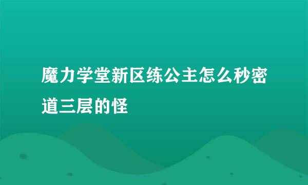 魔力学堂新区练公主怎么秒密道三层的怪