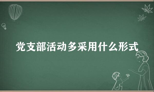 党支部活动多采用什么形式