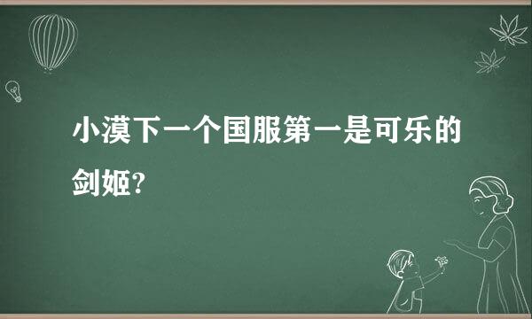 小漠下一个国服第一是可乐的剑姬?