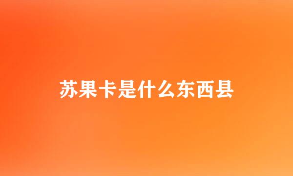 苏果卡是什么东西县